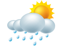 isolated sun and rain